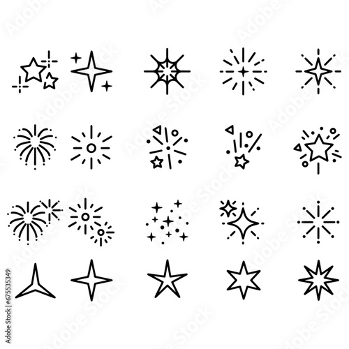  Sparkles Icons vector design