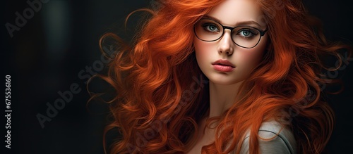 The young girl with red hair wearing glasses had a beautiful portrait that showcased her stunning beauty as a woman