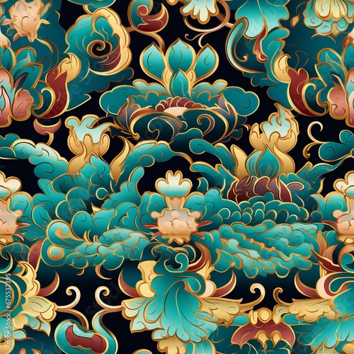 Tibetan Thangka Art Patterns Pattern