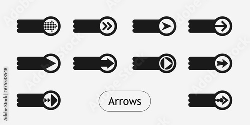 Set of flat icons, signs, arrow symbols for interface design, web design, applications, presentations and much more