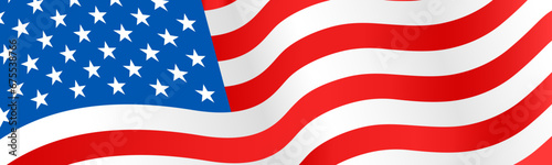 USA flag close up. Wide American flag illustration