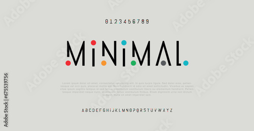 Minimal font creative modern alphabet. Typography  minimalist style fonts set. vector illustration