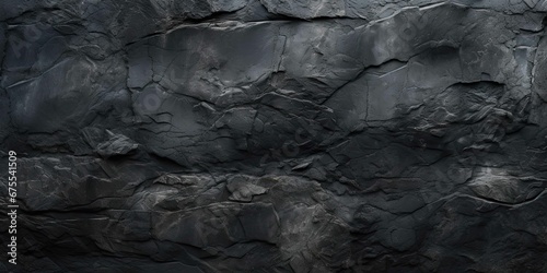 Art black concrete stone texture for background in black