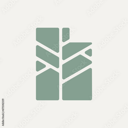 Utah map plant leaf logo. Creative eco and nature organic logo design template.