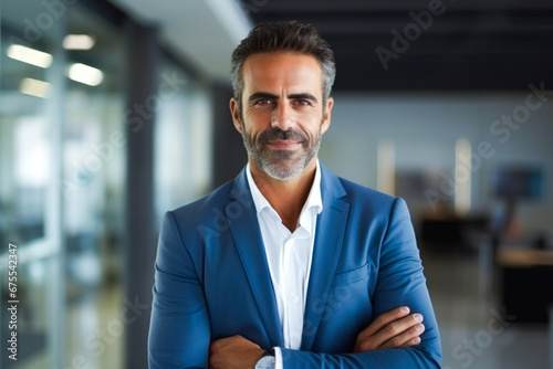 Portrait of a mature confident male middle eastern corporate manager wearing business attire