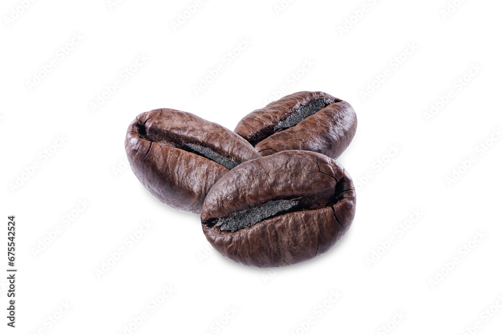 Obraz premium Coffee beans on a white isolated background