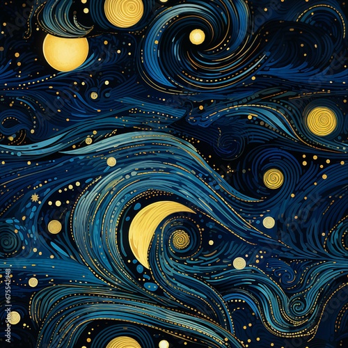 Celestial Starry Night Fantasy Pattern