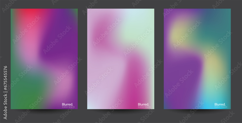 set of Abstract colorful  gradient template background 
