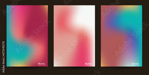 set of Abstract colorful  gradient template background 