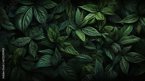 dark green leaves background