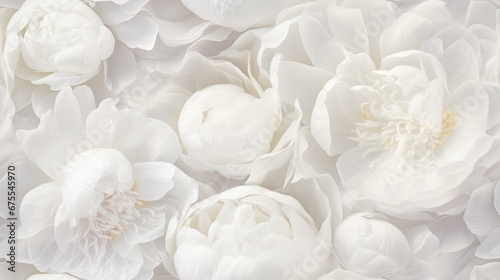  a close up of white flowers on a white background with lots of petals in the middle of the petals and the middle of the petals in the middle of the petals. generative ai