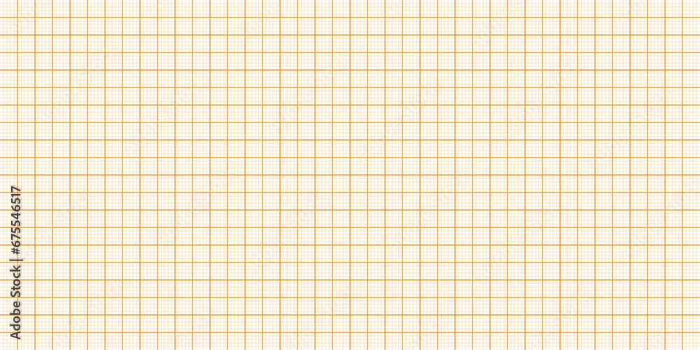 Sheet of graph paper with grid. Millimeter paper texture, geometric pattern. Orange lined blank for drawing, studying, technical engineering or scale measurement. Vector illustration Sheet of graph paper with grid. Millimeter paper texture, geometric pattern. Orange lined blank for drawing, studying, technical engineering or scale measurement. Vector illustration
