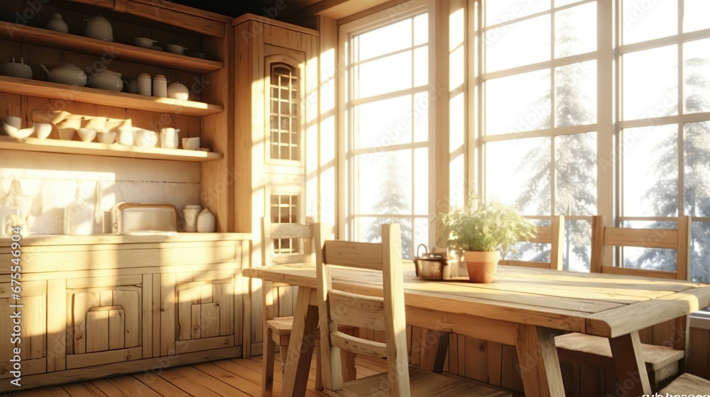 Obraz premium Wooden clean table