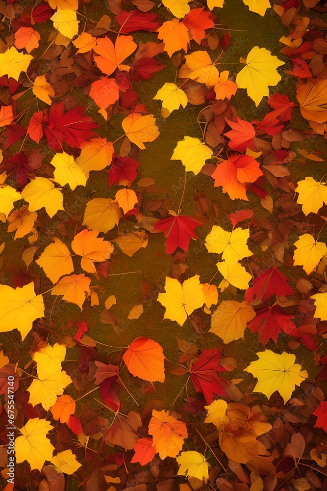 Autumn leaves lying on the floor