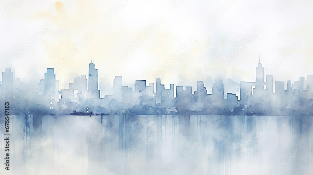 city abstract watercolor