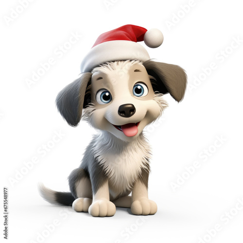 Cute Cartoon Christmas Dog ...