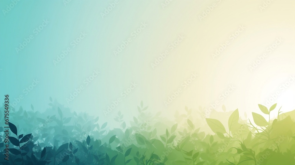 Abstract Save planet the Earth banner with green leaves and beautiful landscape slide, eco friendly environment for species