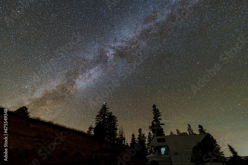 Milky Way over RV at Bryce Canyon National Park