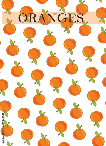 seamless pattern with oranges repetition of fruits forming background