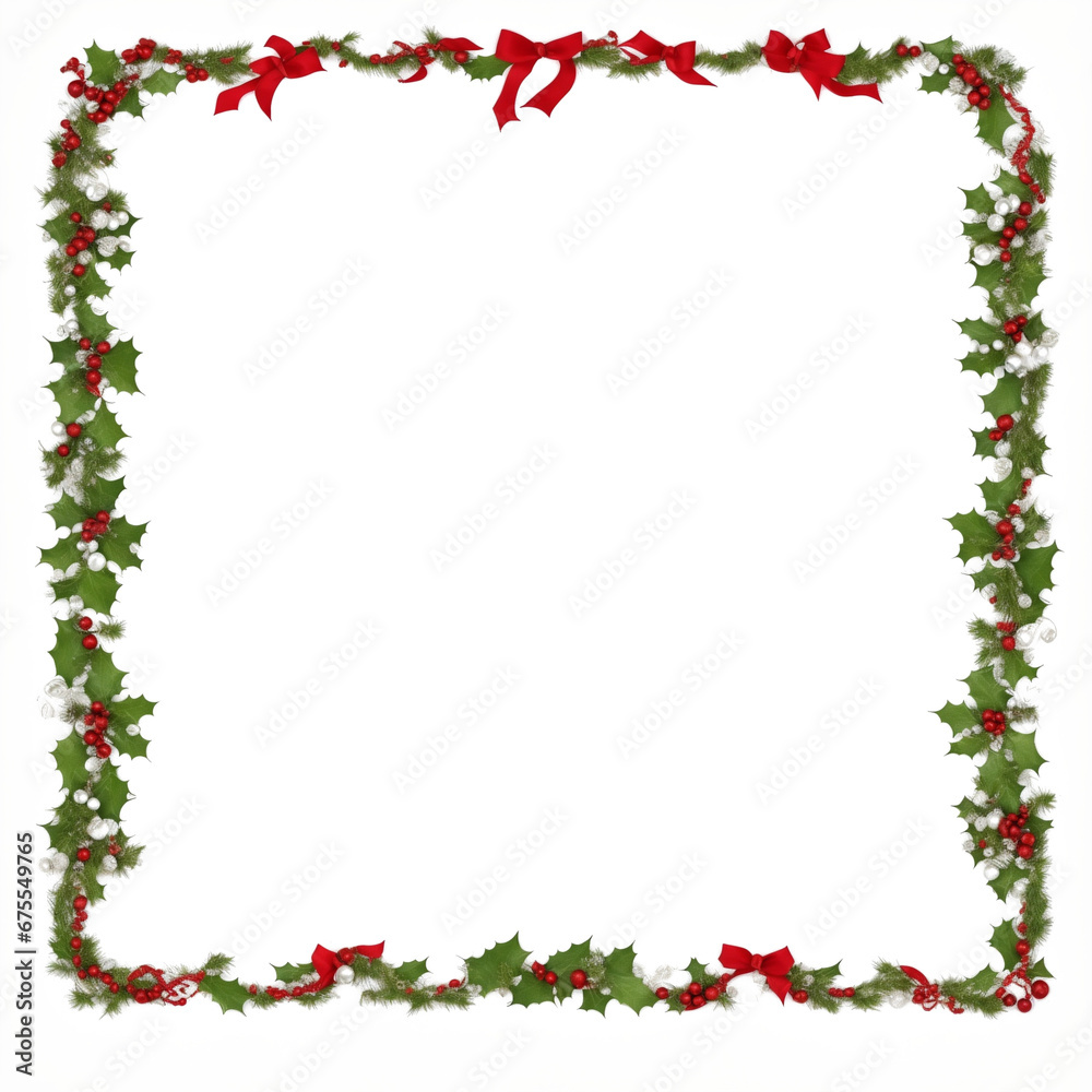 Christmas border frame PNG transparent background