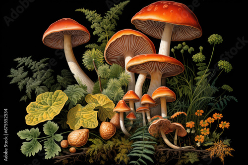 Magic mushrooms creative art drawing