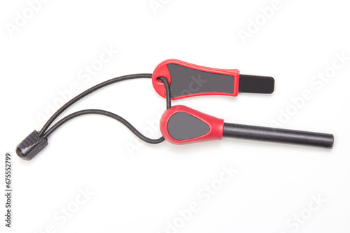 ignition steel for striking fire on a white background