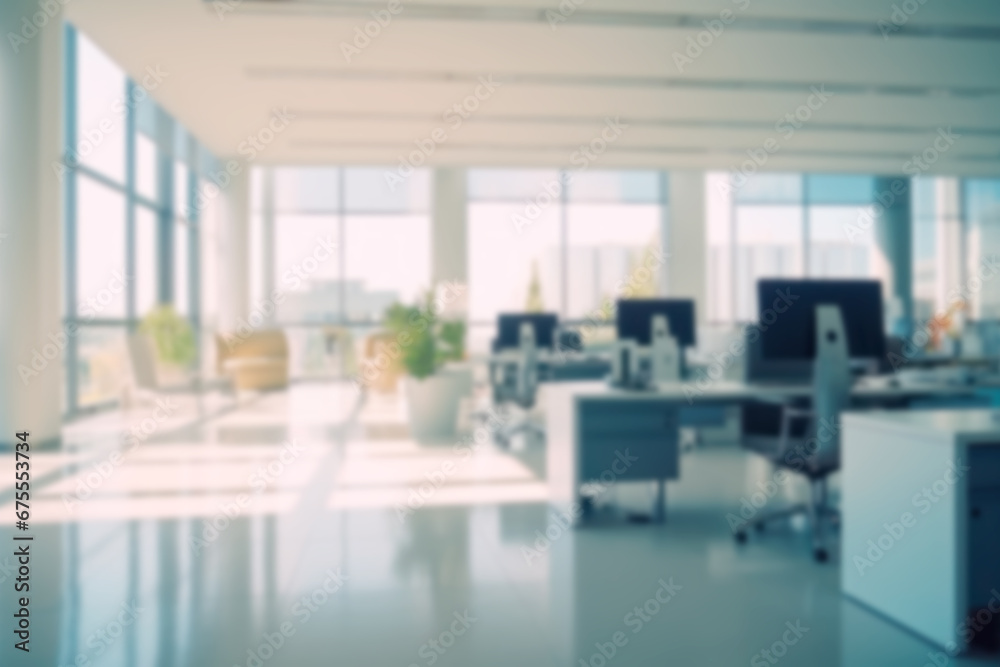 Office interior blurred background. Modern office Office interior blurred background. Modern office