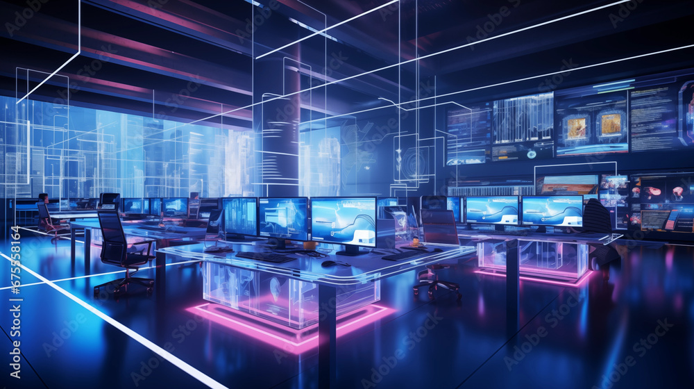 Designing Tomorrow's Workplace: AI-Powered Modern Office Interiors, AI Generated