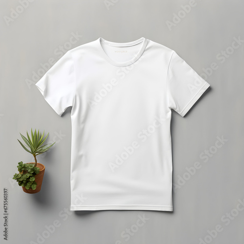 white t shirt with grey background