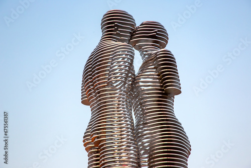 sculpture of Ali and Nino on the waterfront in Batumi, Georgia photo