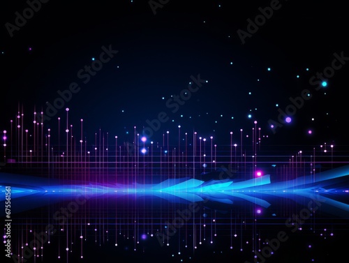 Abstract sci-fi blue and purple background, concept of digital future., AI