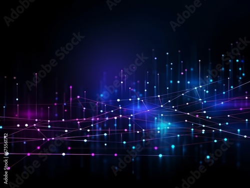 Abstract sci-fi blue and purple background  concept of digital future.  AI