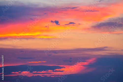Lush colored clouds in the sky before sunset © photosaint