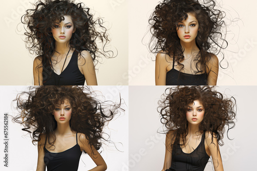 collage of beautiful women hair beauty ai generative © Екатерина Чумаченко
