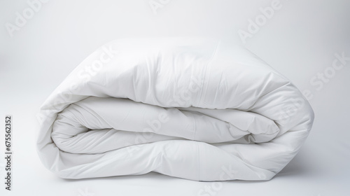 New soft folded blanket isolated on white ai generative photo