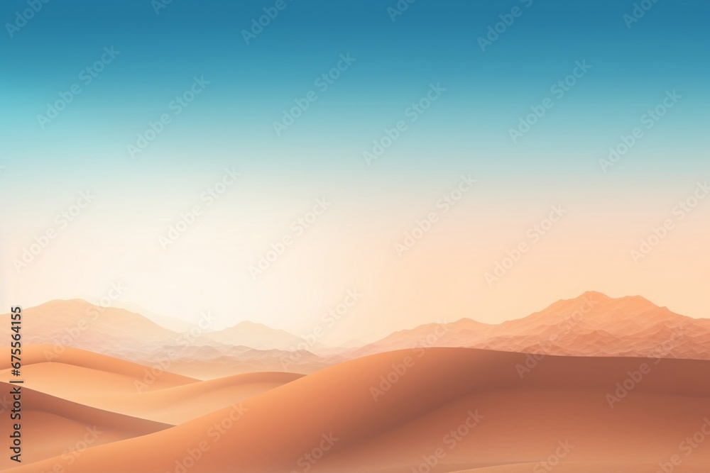 Abstract adventurous travel wanderlust with desert sand dunes , gradient background of desert