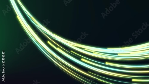 Blue, Green, Yellow, red minimal wavy lines abstract futuristic tech background. looping geometric motion design. Video animation Ultra HD 4K 3840x2160
