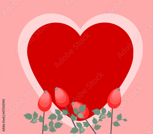 pink heart with flowers