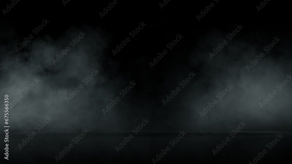Super Slow Motion Shot of Atmospheric Smoke Slowly Floating on Black Background at 1000fps.