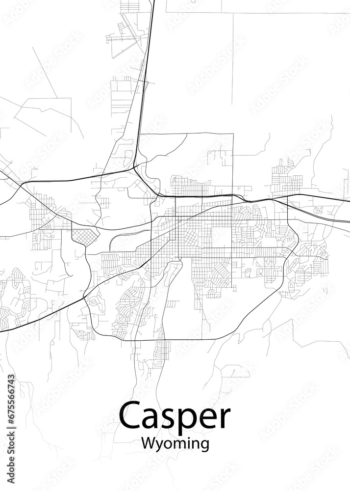 Casper Wyoming minimalist map