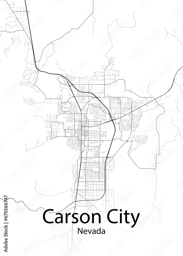 Carson City Nevada minimalist map