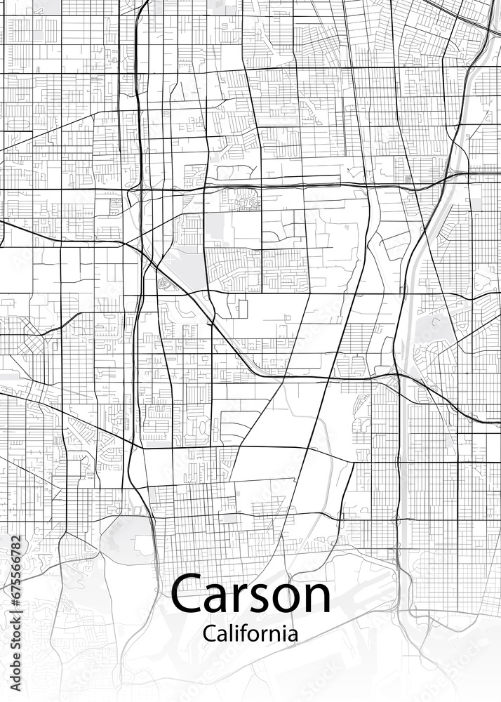 Carson California minimalist map