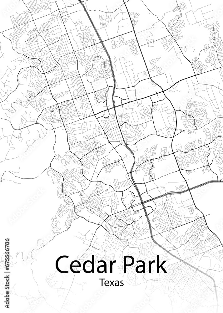Cedar Park Texas minimalist map