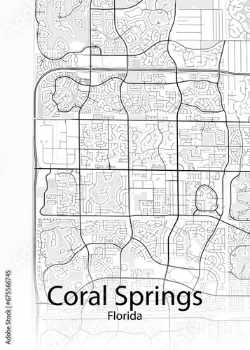 Coral Springs Florida minimalist map