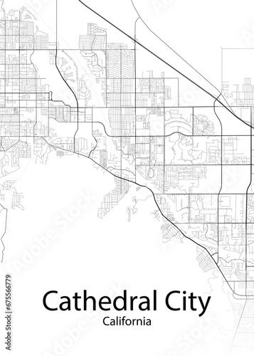 Cathedral City California minimalist map
