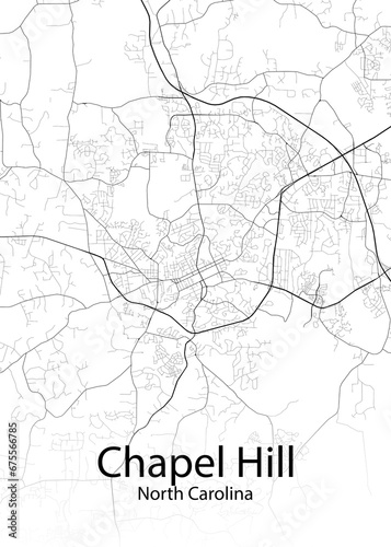 Chapel Hill North Carolina minimalist map