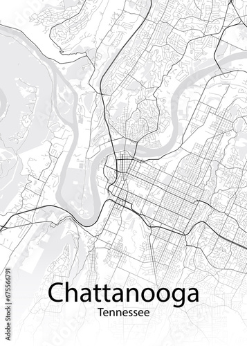 Chattanooga Tennessee minimalist map