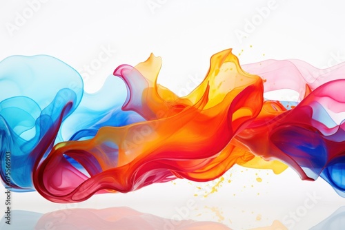 Colorful curved waves. Liquid flow wave on white background.