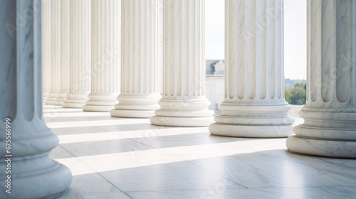 Elegant marble columns. Architectural columns photo