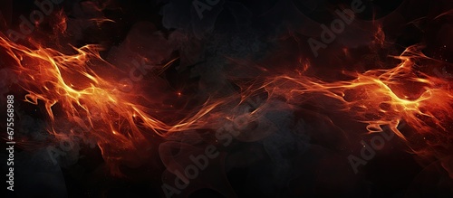 The abstract design features a vibrant explosion of black orange and red colors creating an energetic burst of light and fire against a dark background while a captivating pattern and textur